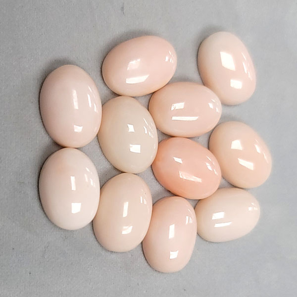 11X15MM OVAL CABOCHON  NATURAL ANGLE SKIN CORAL